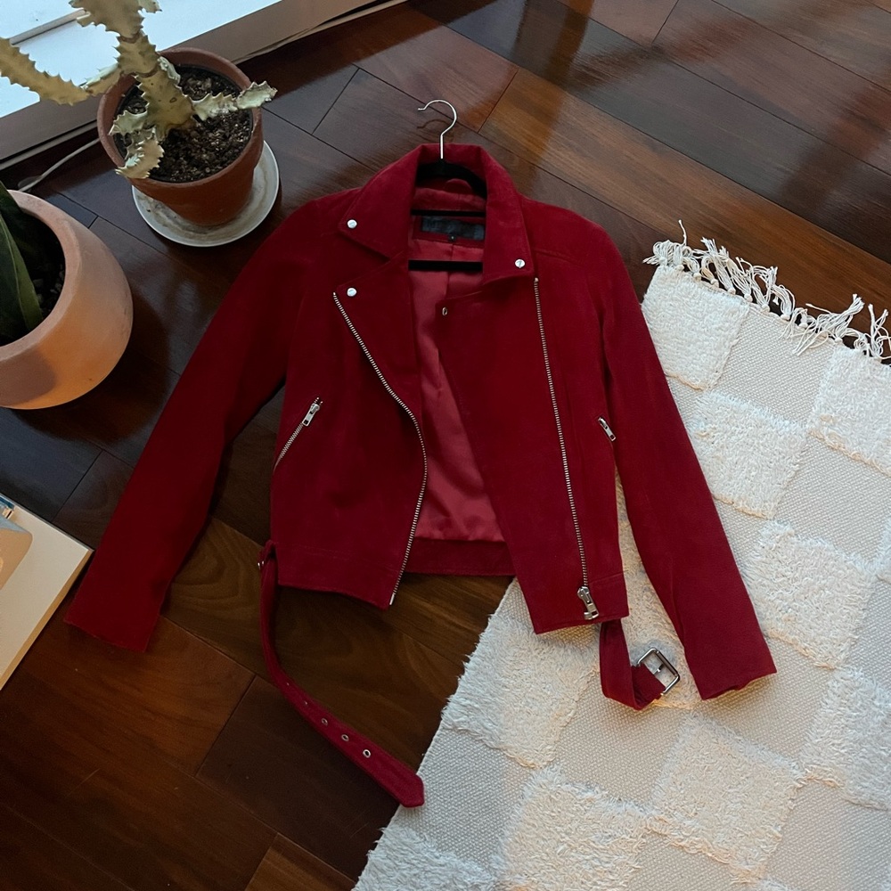 Meotine Red Leather Jacket